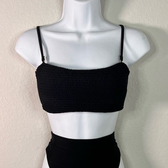 Hollister Swim Black Ruched Bandeau Bikini Top Small - Picture 11 of 11